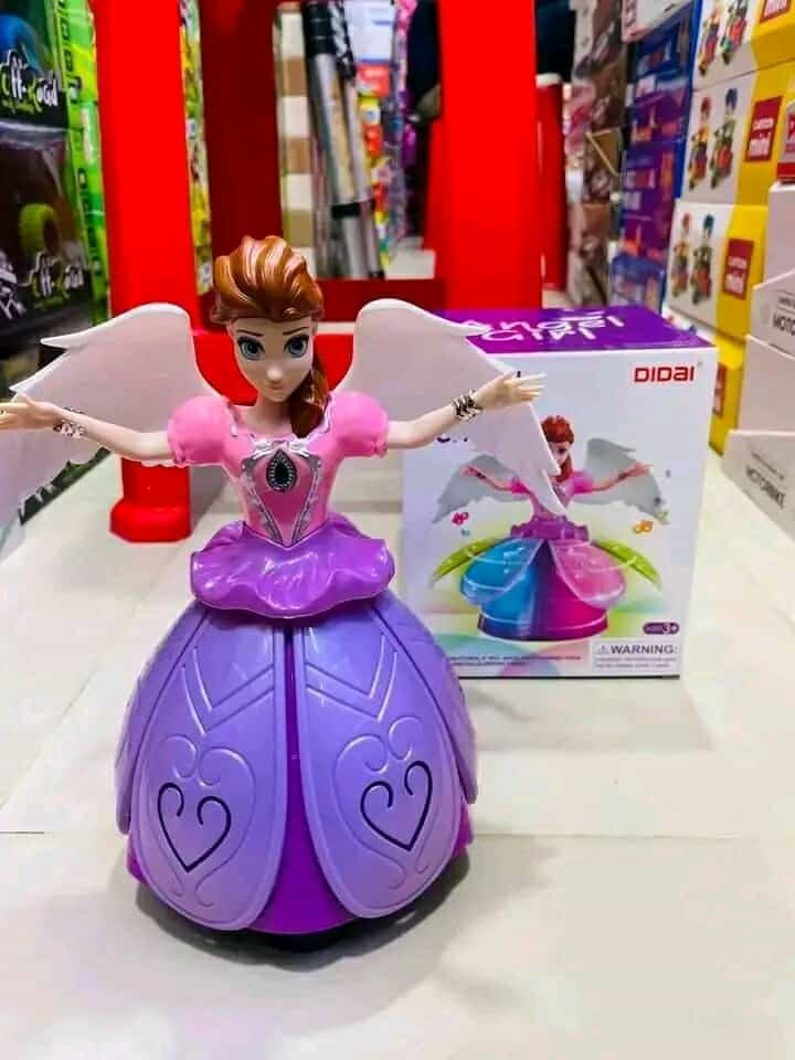 Princess Music Dancing Doll and Rotating Angel Girl Flashing Lights with Music Gift Toy For Kids