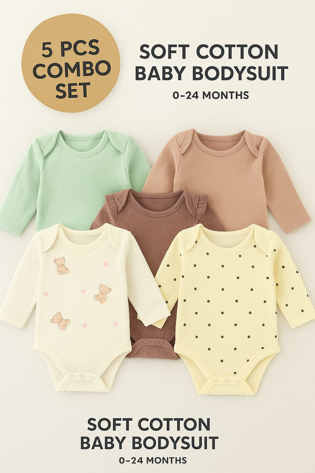 বেবি কিপার ৫ পিসের কম্বো,কালার চুজ করার অপশন নেই, ছেলে বাবু না মেয়ে বাবু সিলেক্ট করে দিন প্রতি কালারের এক পিস করে দশ পিসের সেট মিলিয়ে দিব ইনশাল্লাহ৷