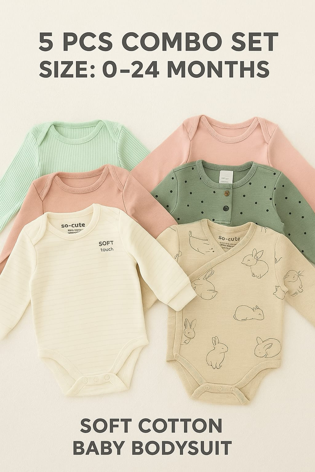 বেবি কিপার ৫ পিসের কম্বো,কালার চুজ করার অপশন নেই, ছেলে বাবু না মেয়ে বাবু সিলেক্ট করে দিন প্রতি কালারের এক পিস করে দশ পিসের সেট মিলিয়ে দিব ইনশাল্লাহ৷