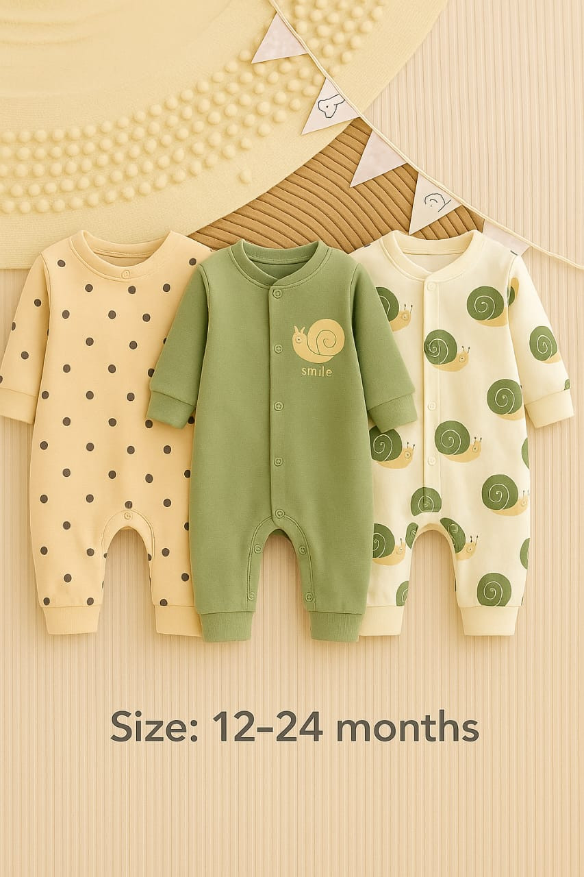 বেবি লং রম্পার 3 পিসের কম্বো।