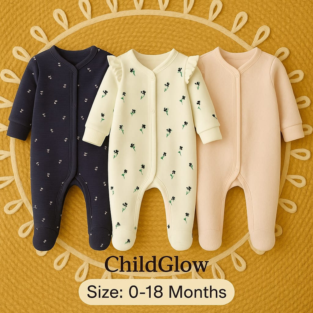 বেবি লং রম্পার 3 পিসের কম্বো।