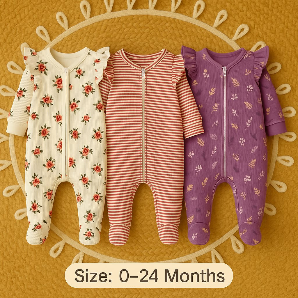 বেবি লং রম্পার 3 পিসের কম্বো।