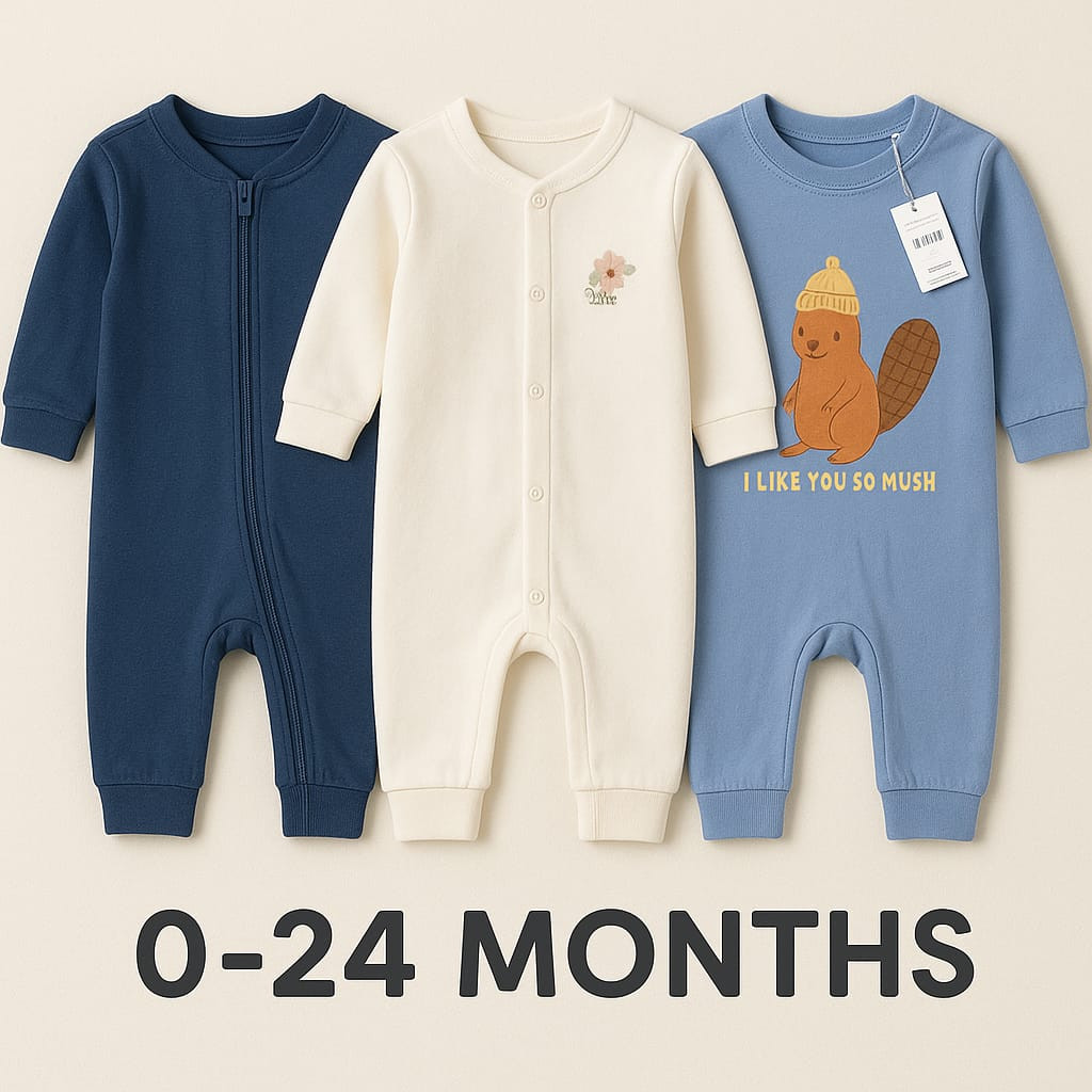 বেবি লং রম্পার 3 পিসের কম্বো।