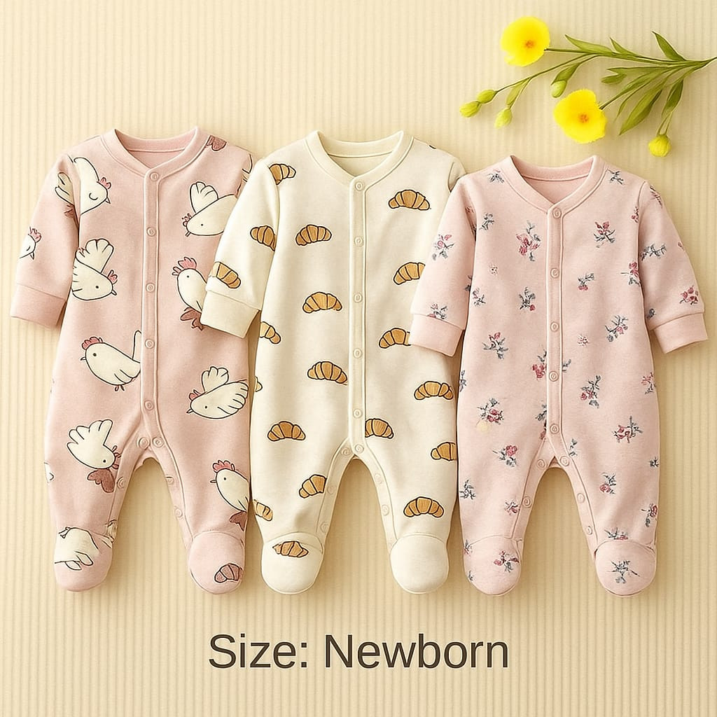 বেবি লং রম্পার 3 পিসের কম্বো।