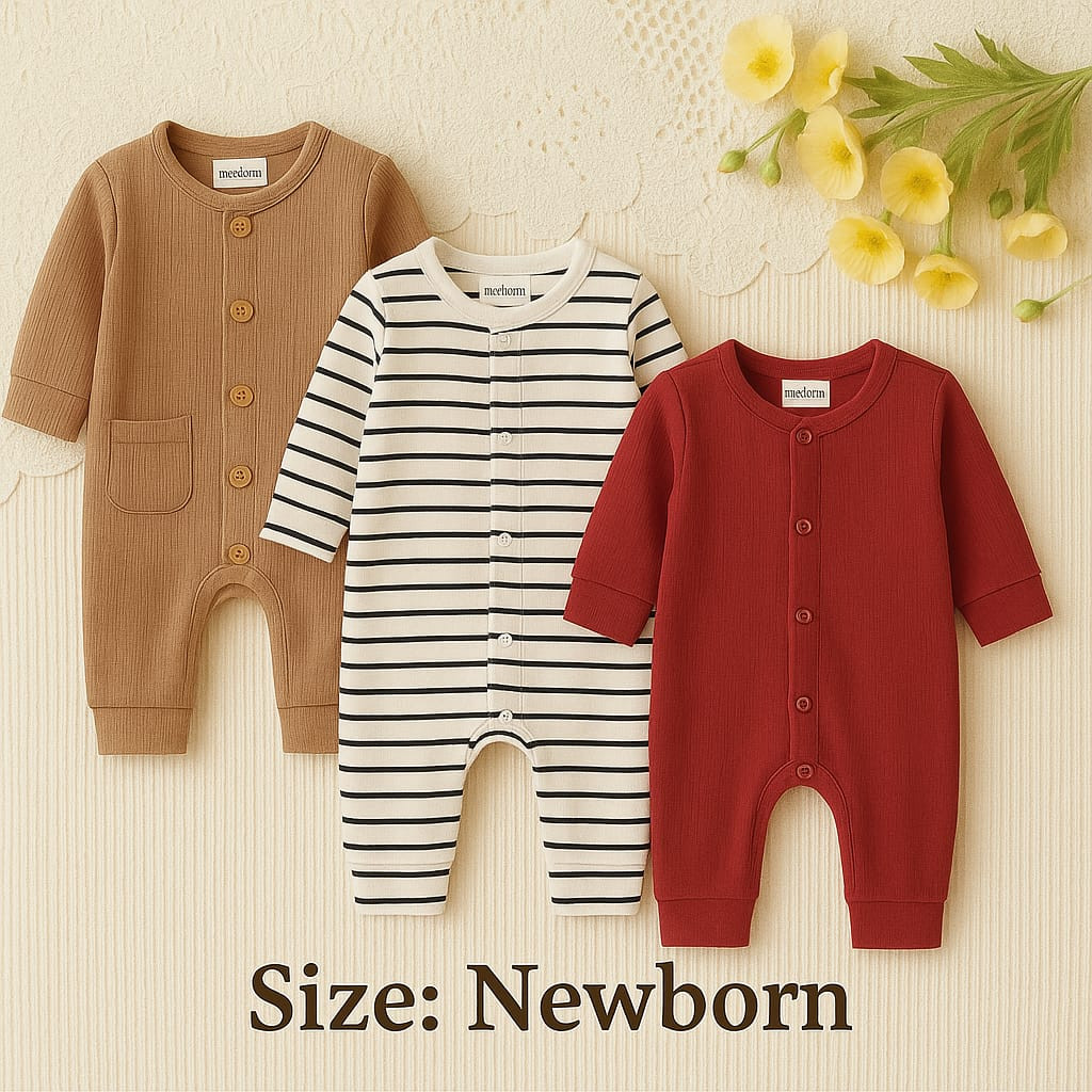 বেবি লং রম্পার 3 পিসের কম্বো।