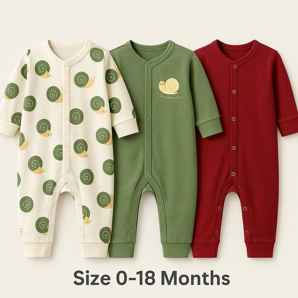 বেবি লং রম্পার 3 পিসের কম্বো।