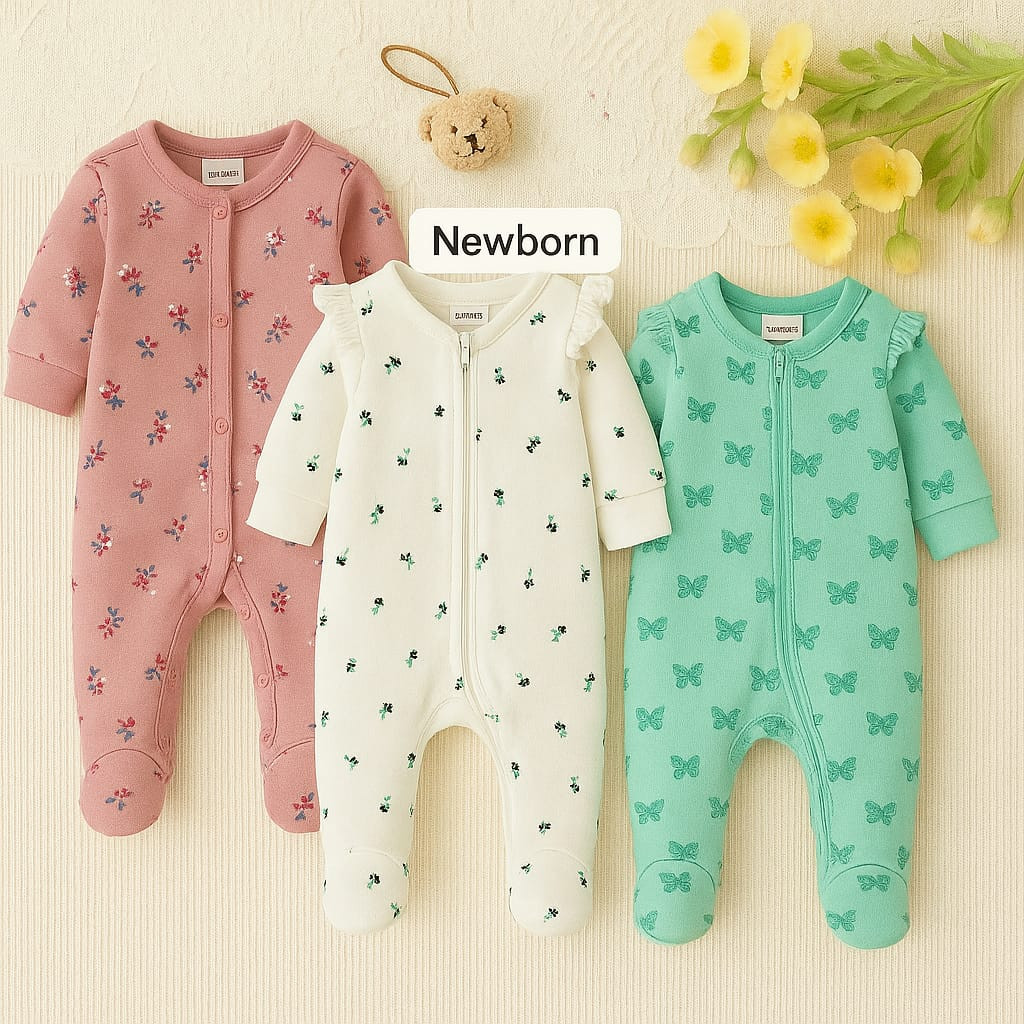 বেবি লং রম্পার 3 পিসের কম্বো।