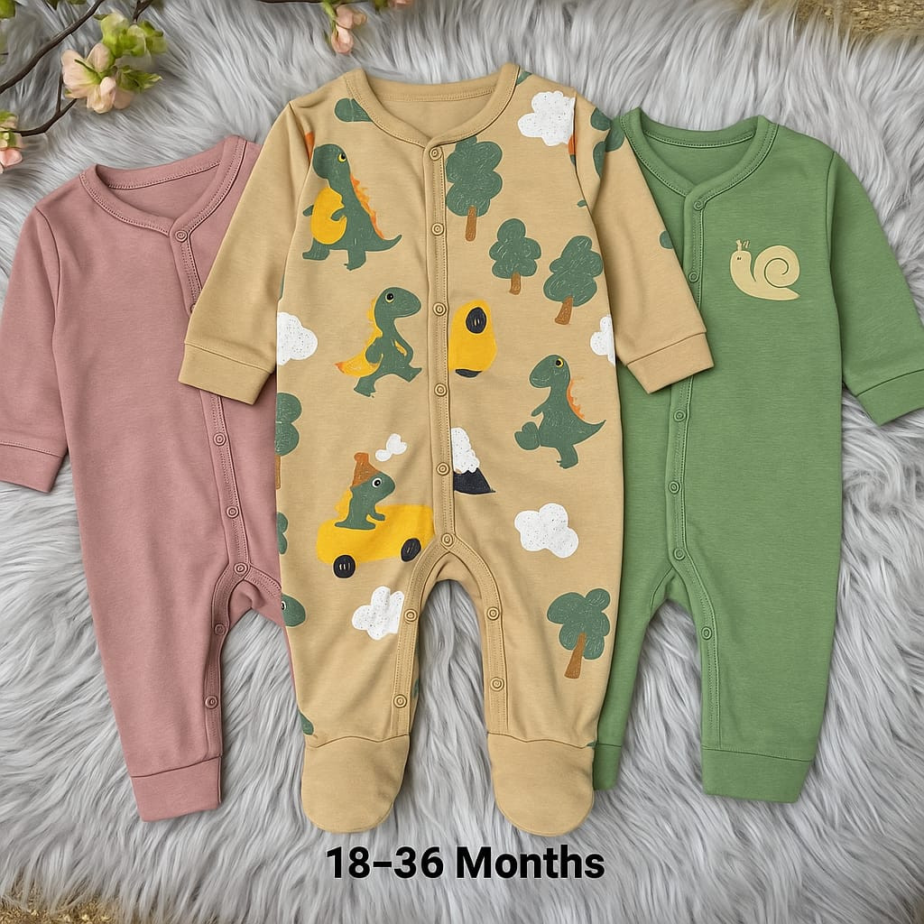 বেবি লং রম্পার 3 পিসের কম্বো।