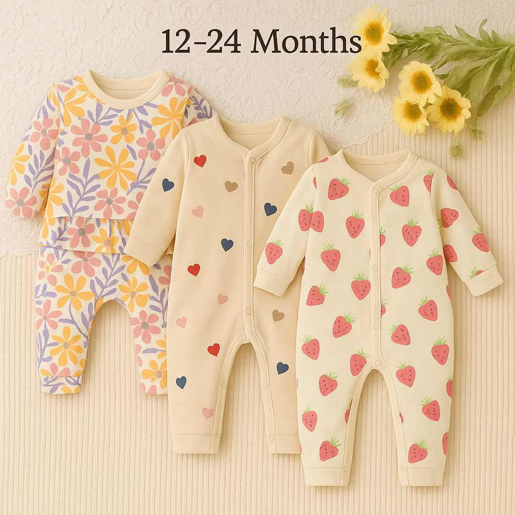 বেবি লং রম্পার 3 পিসের কম্বো।