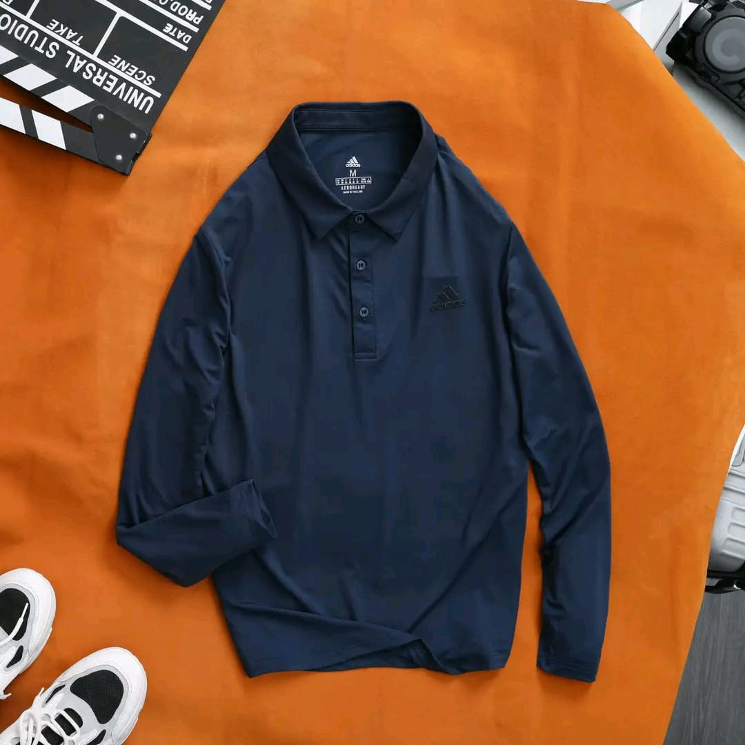Man 's premium full sleeve polo shirt.