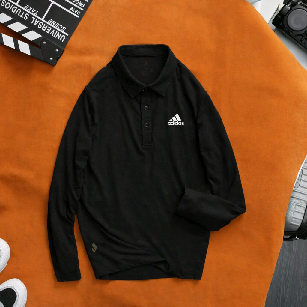 Man 's premium full sleeve polo shirt.