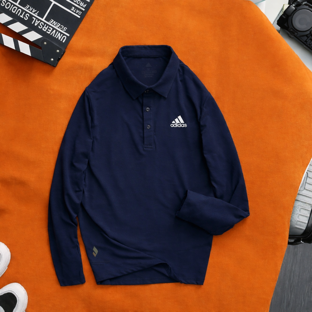 Man 's premium full sleeve polo shirt.