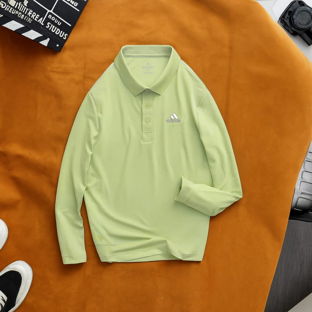 Man 's premium full sleeve polo shirt.