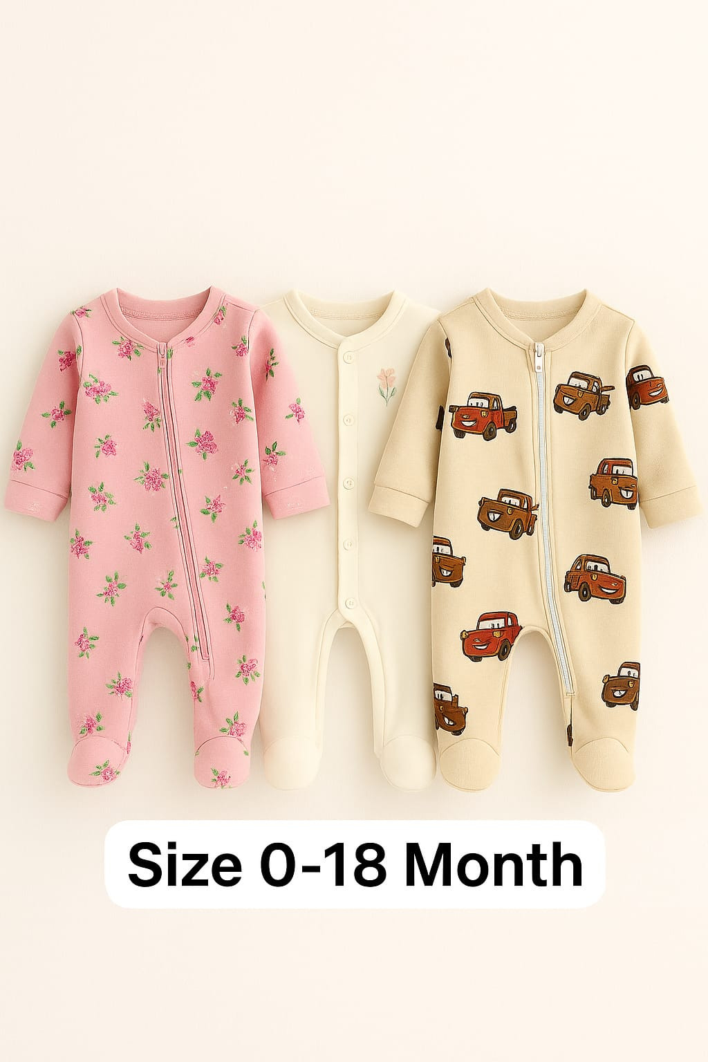 বেবি লং রম্পার 3 পিসের কম্বো।