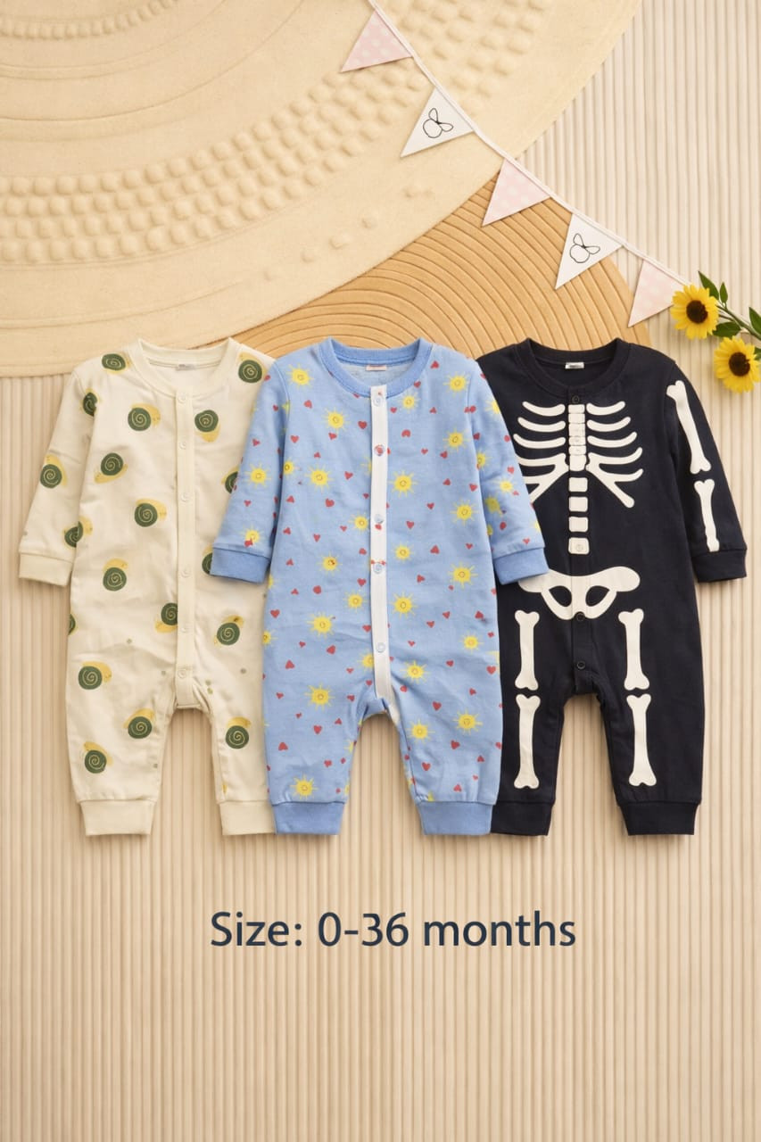 বেবি লং রম্পার 3 পিসের কম্বো।