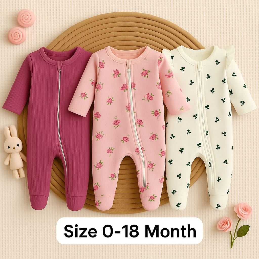 বেবি লং রম্পার 3 পিসের কম্বো।