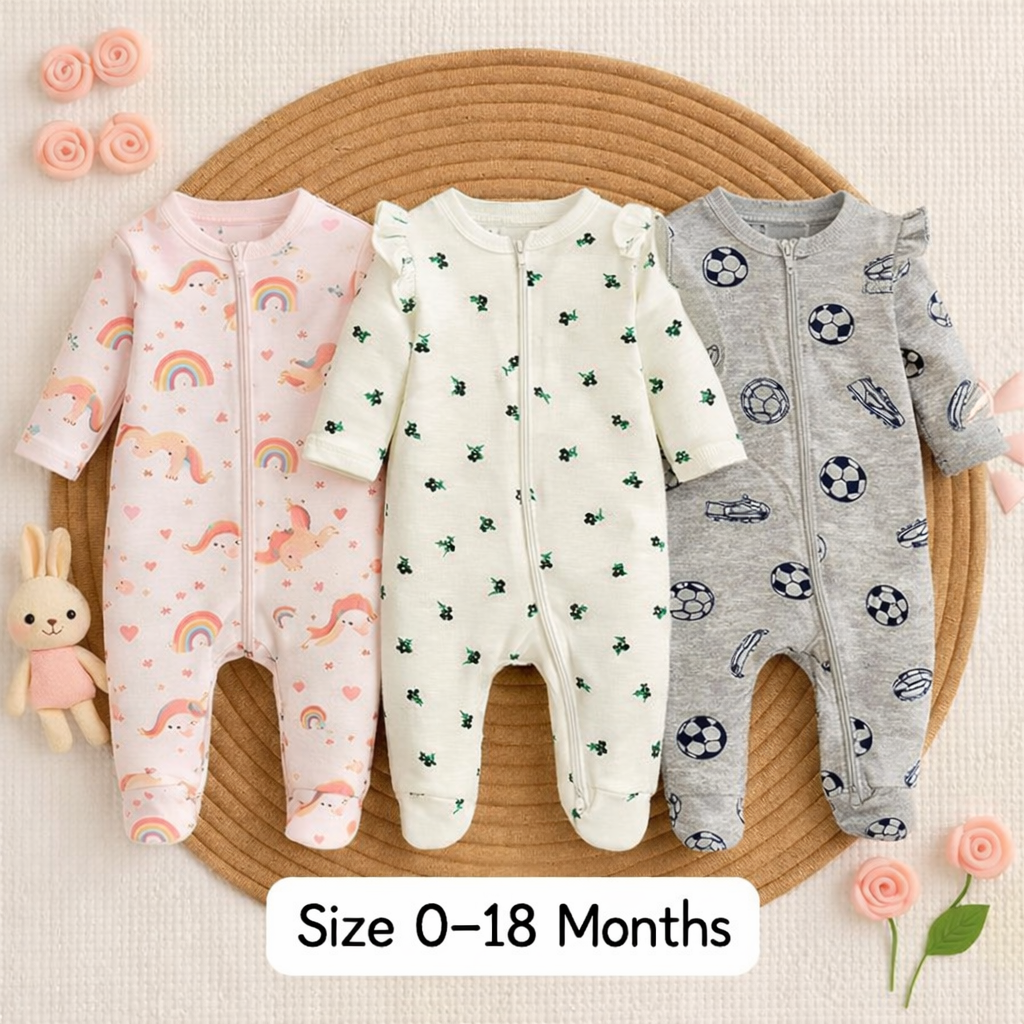 বেবি লং রম্পার 3 পিসের কম্বো।