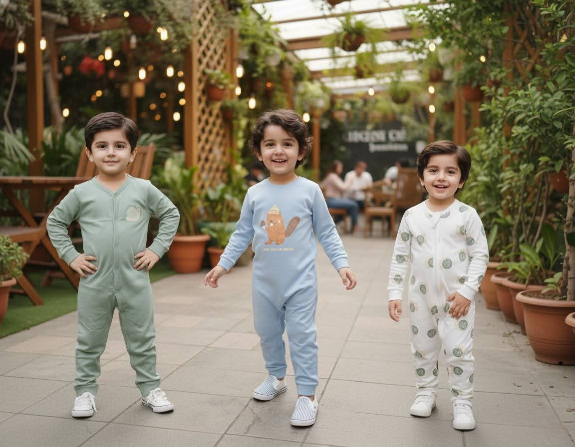 বেবি লং রম্পার 3 পিসের কম্বো।