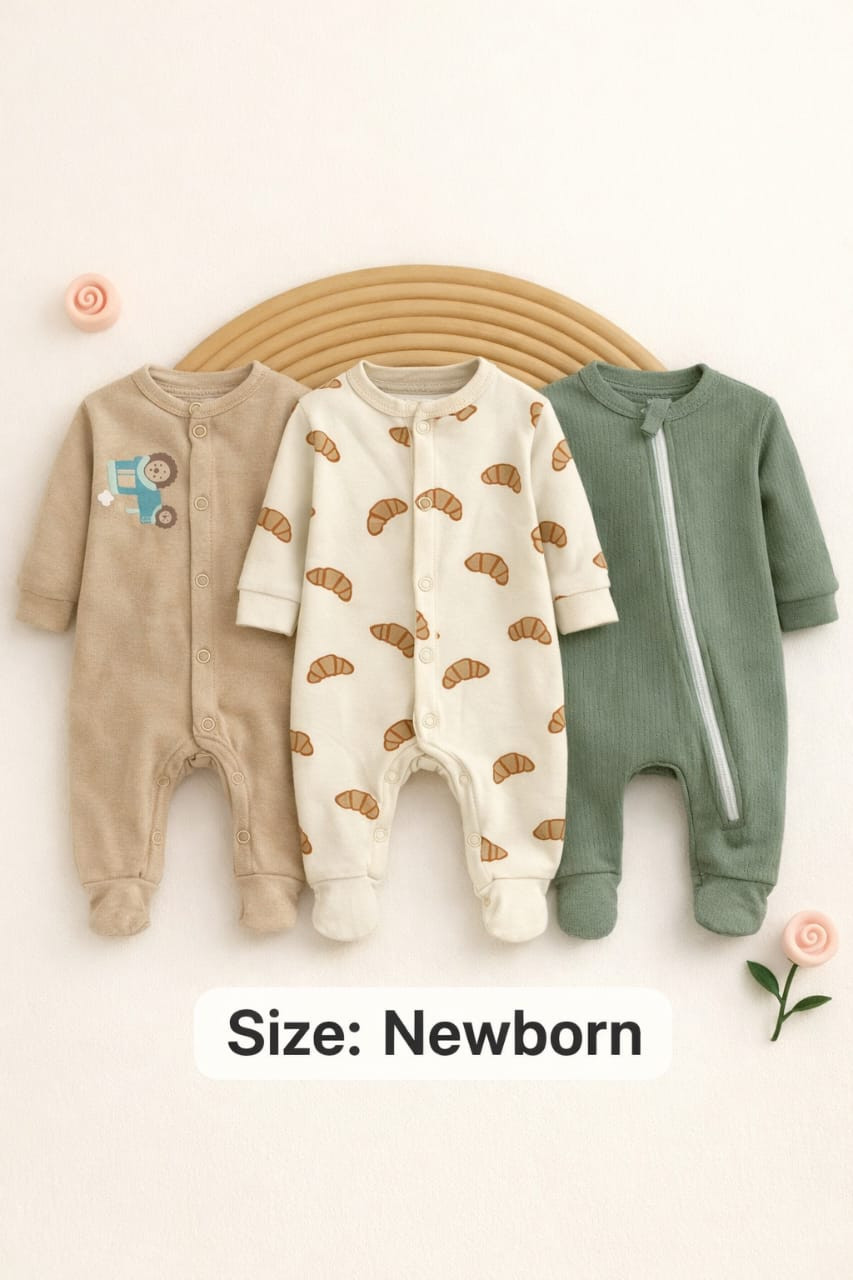 বেবি লং রম্পার 3 পিসের কম্বো।