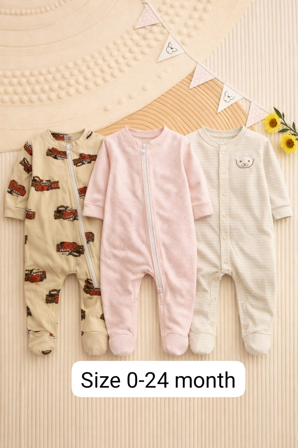 বেবি লং রম্পার 3 পিসের কম্বো।