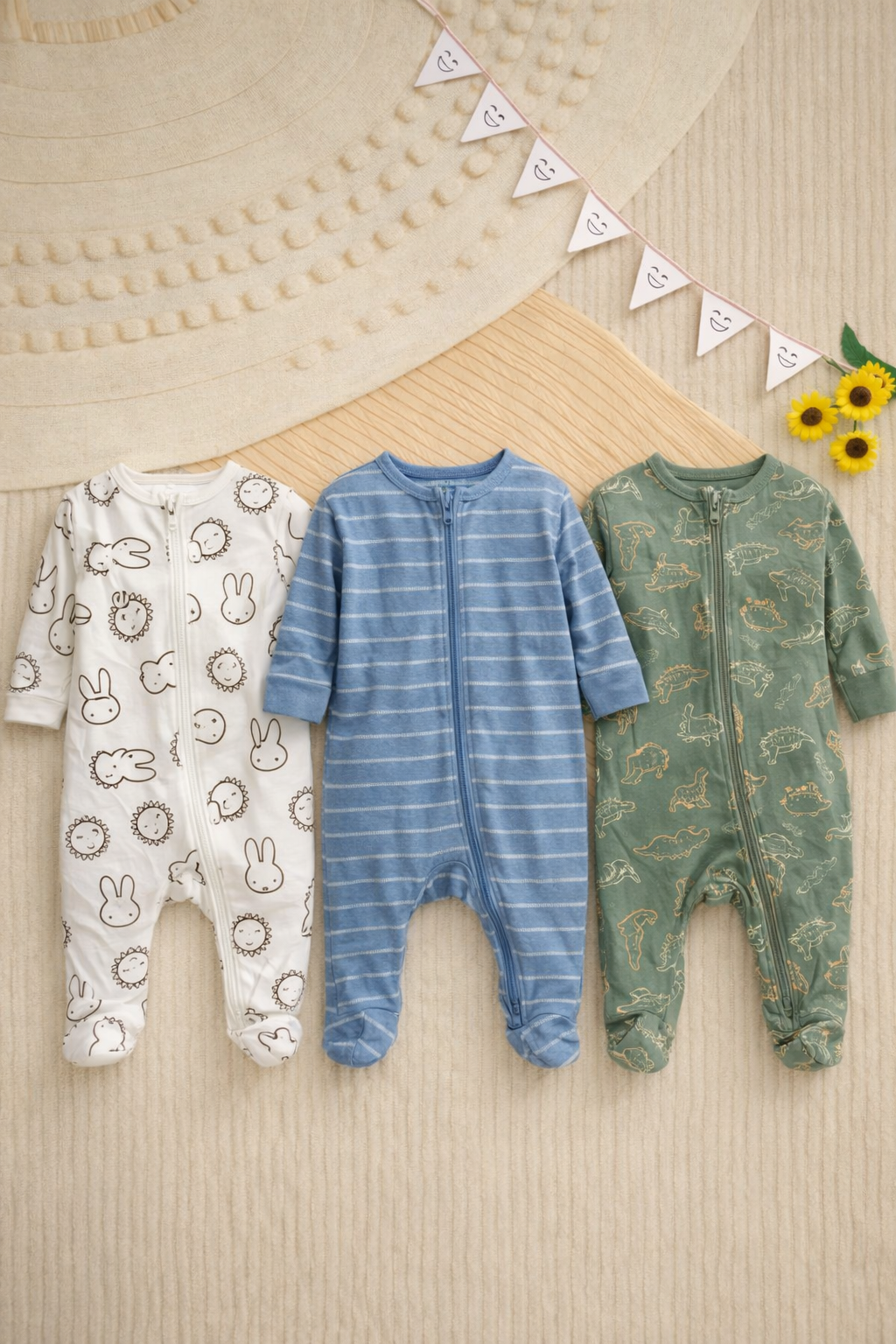 বেবি লং রম্পার 3 পিসের কম্বো।