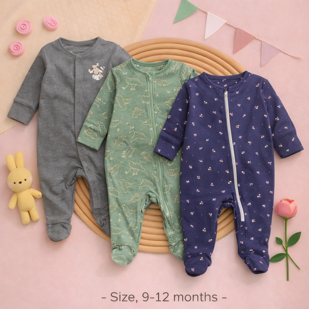 বেবি লং রম্পার 3 পিসের কম্বো।