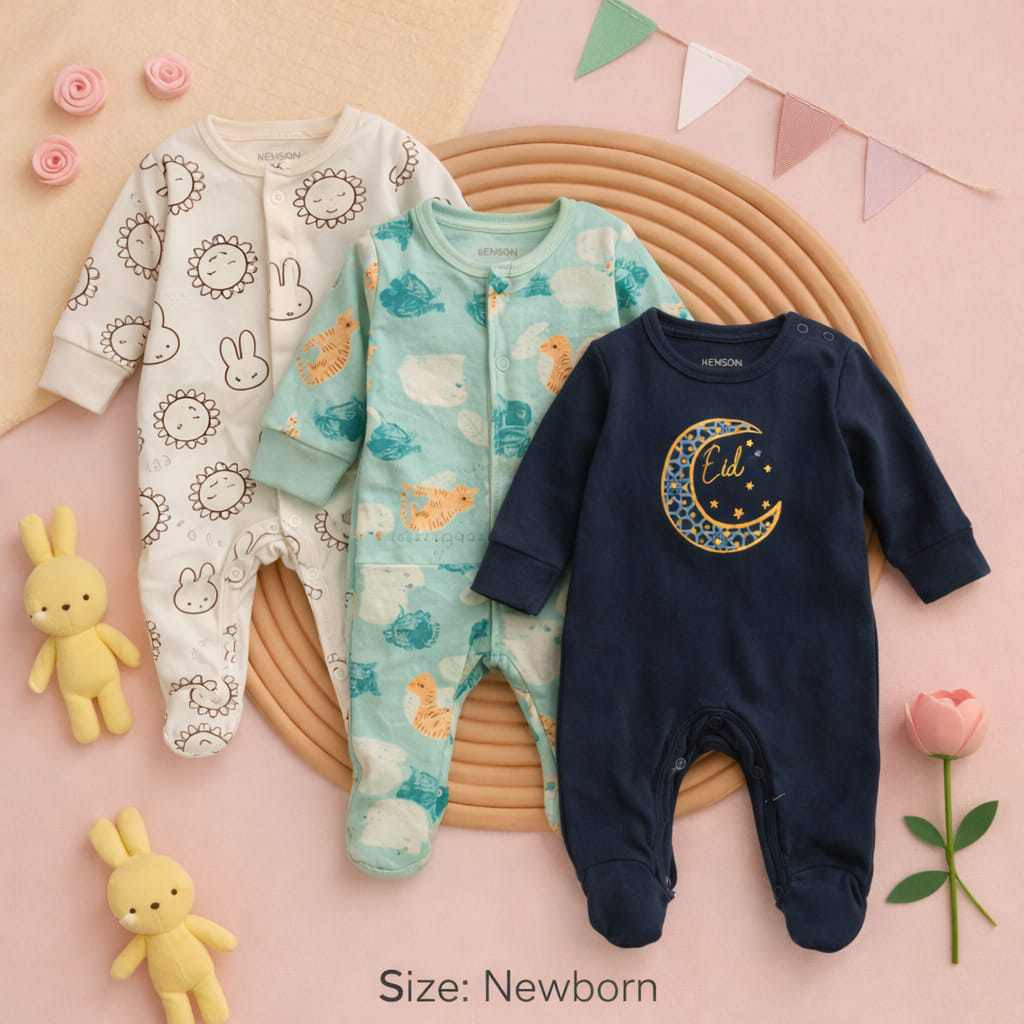 বেবি লং রম্পার 3 পিসের কম্বো।