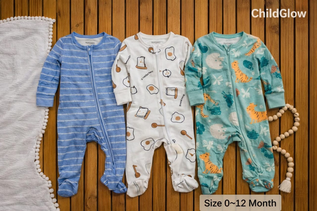 বেবি লং রম্পার 3 পিসের কম্বো।