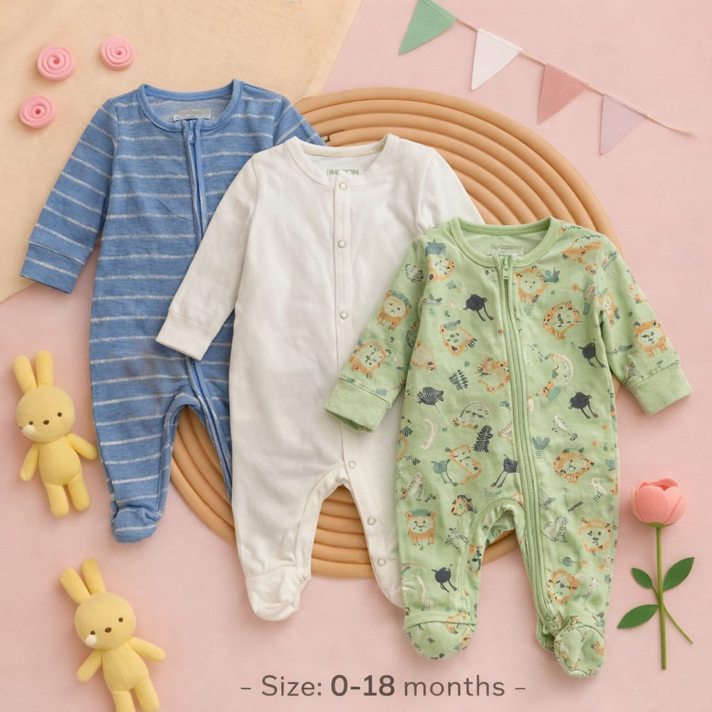 বেবি লং রম্পার 3 পিসের কম্বো।