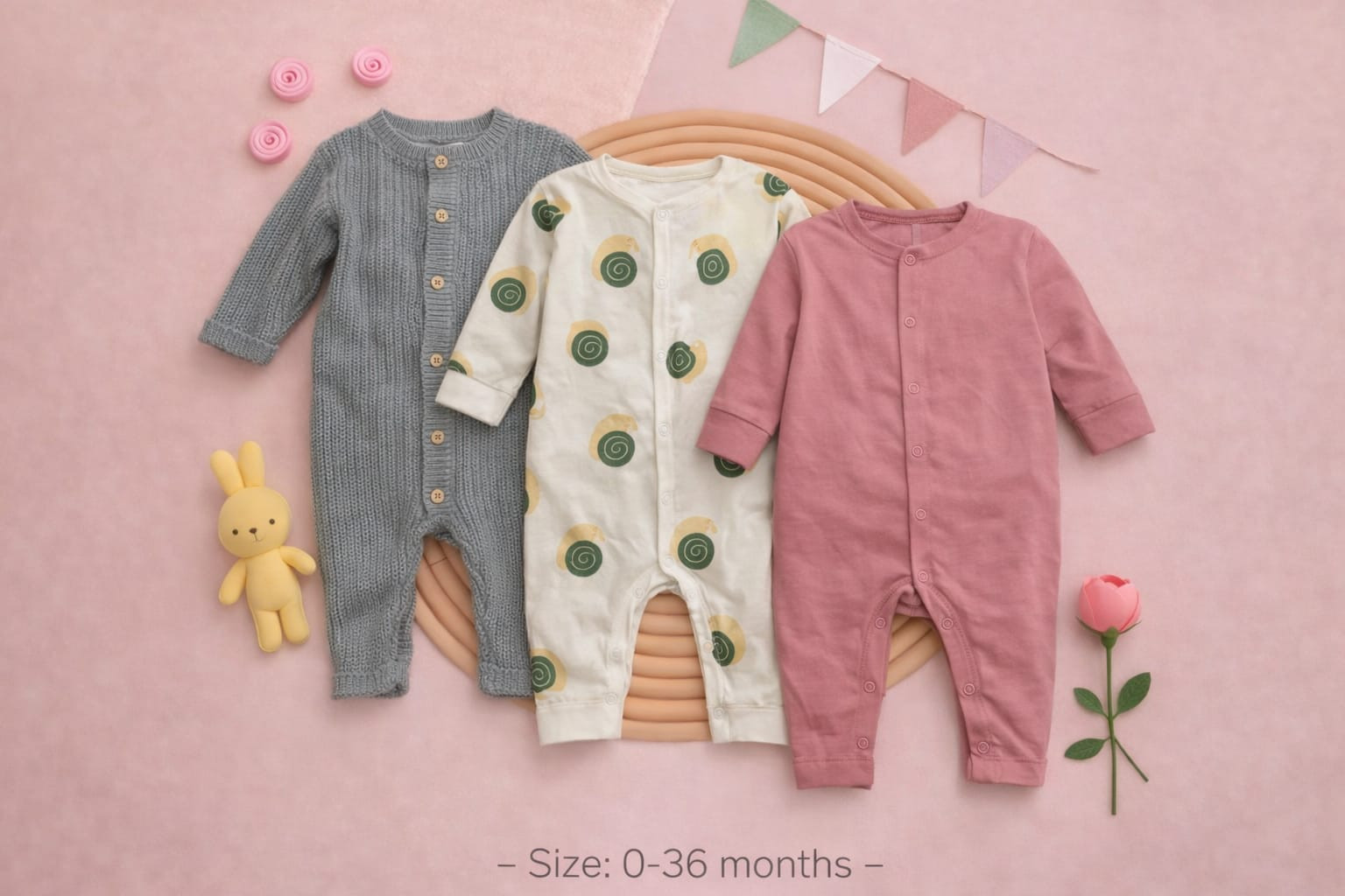 বেবি লং রম্পার 3 পিসের কম্বো।