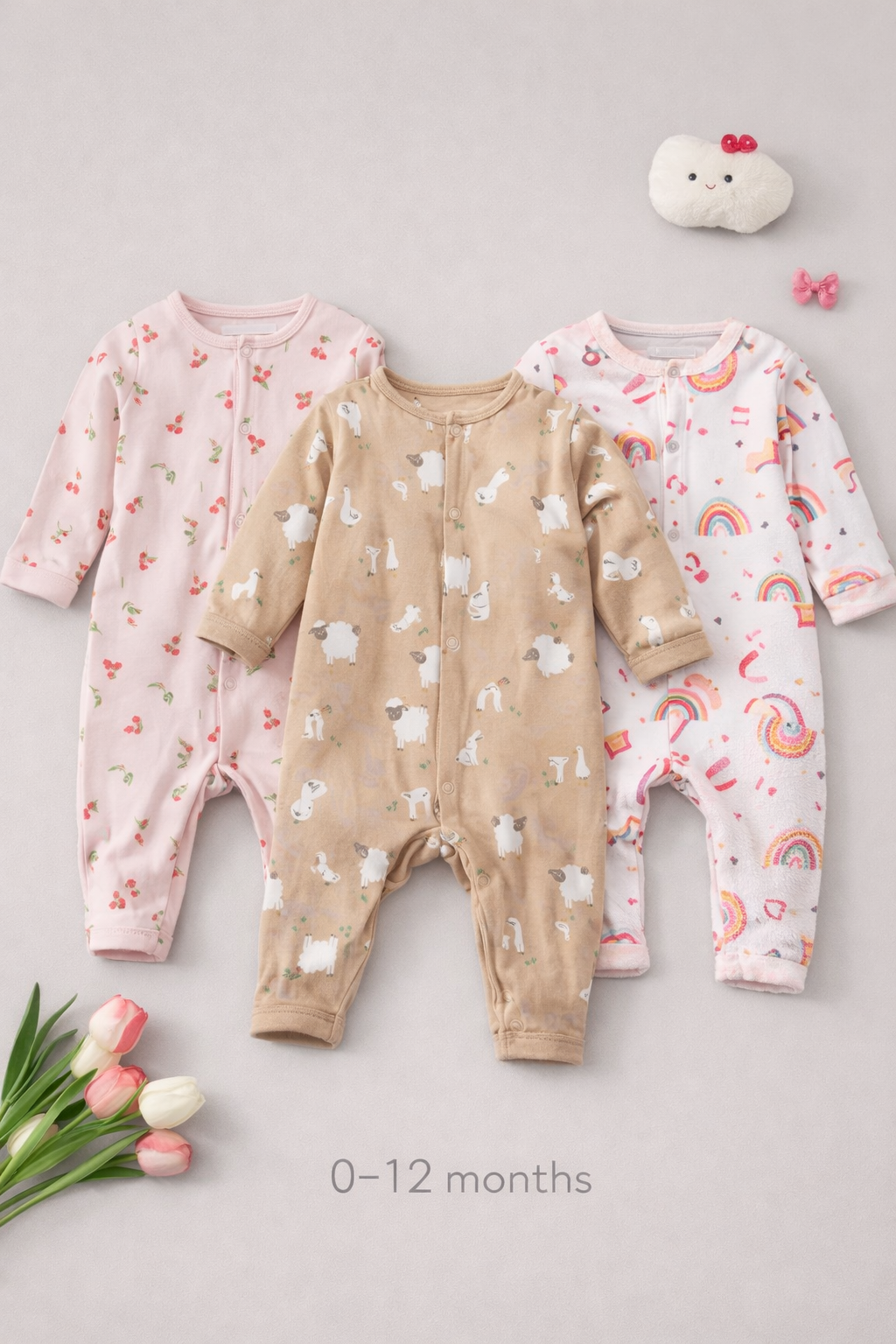 বেবি লং রম্পার 3 পিসের কম্বো।