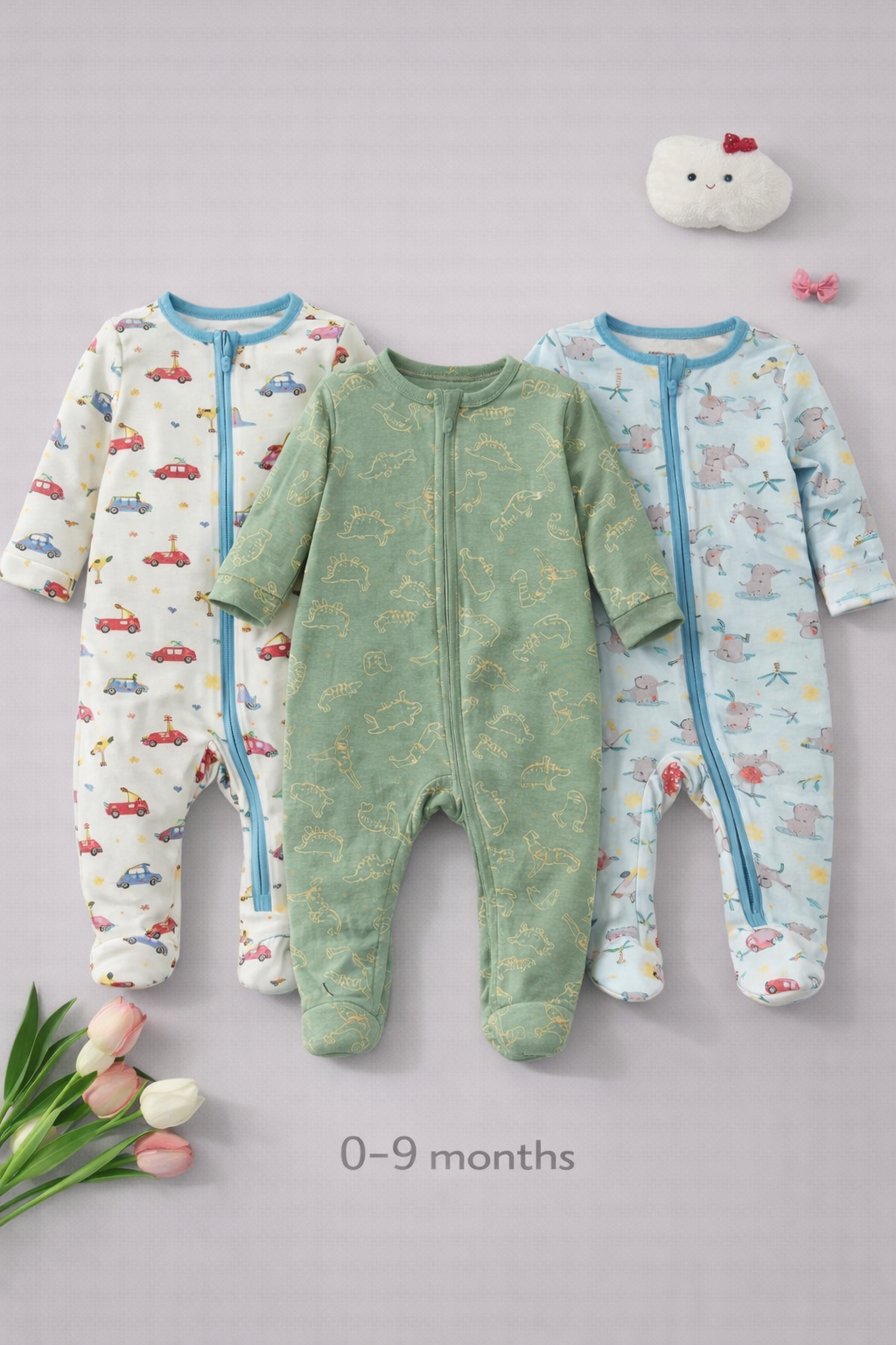 বেবি লং রম্পার 3 পিসের কম্বো।