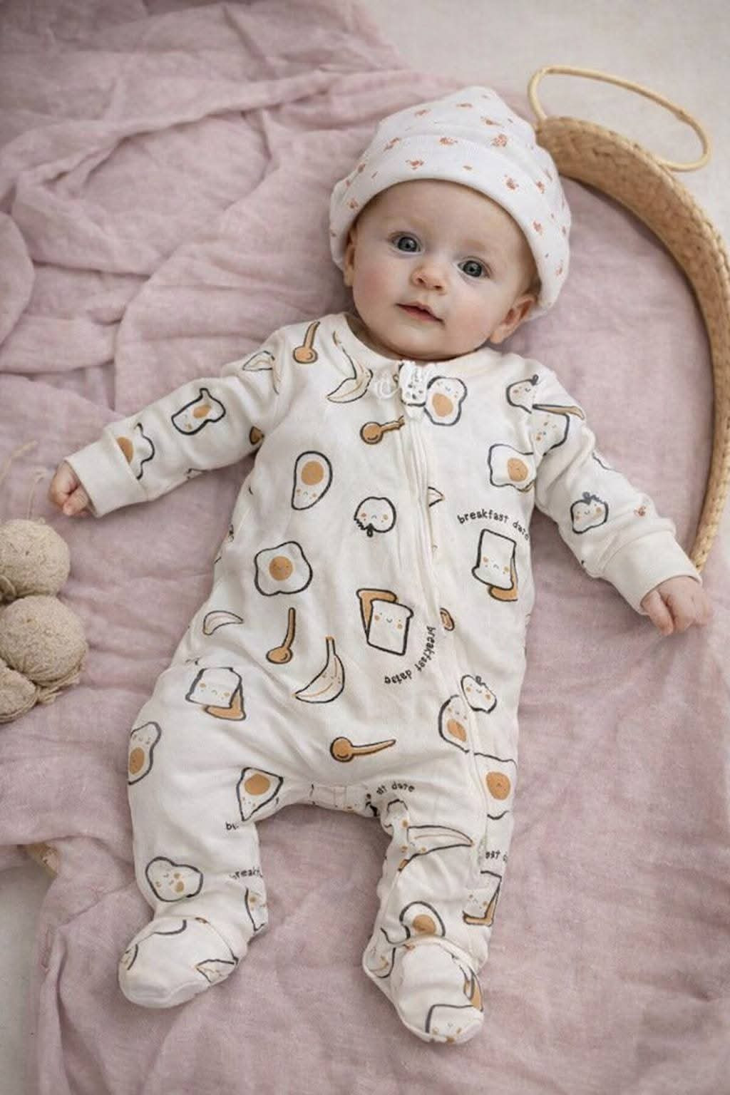 বেবি রাম্পার + ক্যাপ ২ পিসের  কম্বো।