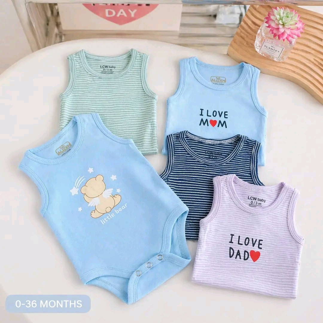 Baby sleeveless keeper set. 5 piece.
